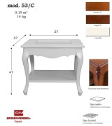 Журнальный стол Disemobel 53/C Cristal vainilla цвет белый стеклянная столешница 