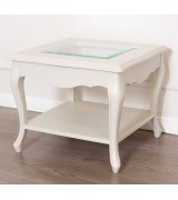 Журнальный стол Disemobel 53/C Cristal vainilla цвет белый стеклянная столешница 