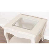 Журнальный стол Disemobel 53/C Cristal vainilla цвет белый стеклянная столешница 