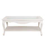 Журнальный стол Disemobel 53 Cristal vainilla цвет белый стеклянная столешница 