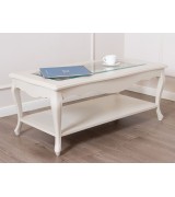 Журнальный стол Disemobel 53 Cristal vainilla цвет белый стеклянная столешница 