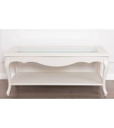 Журнальный стол Disemobel 53 Cristal vainilla цвет белый стеклянная столешница 