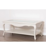 Журнальный стол Disemobel 53 Cristal vainilla цвет белый стеклянная столешница 