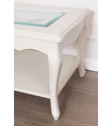 Журнальный стол Disemobel 53 Cristal vainilla цвет белый стеклянная столешница 