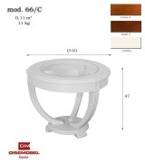Журнальный стол Disemobel 66/C Cristal vainilla цвет белый стеклянная столешница 