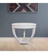 Журнальный стол Disemobel 66/C Cristal vainilla цвет белый стеклянная столешница 