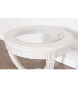 Журнальный стол Disemobel 66/C Cristal vainilla цвет белый стеклянная столешница 