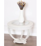 Журнальный стол Disemobel 66/C Cristal vainilla цвет белый стеклянная столешница 