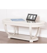 Журнальный стол Disemobel 66 Cristal vainilla цвет белый стеклянная столешница 