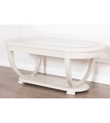 Журнальный стол Disemobel 66 Cristal vainilla цвет белый стеклянная столешница 