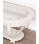 Журнальный стол Disemobel 66 Cristal vainilla цвет белый стеклянная столешница 