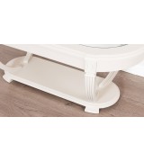 Журнальный стол Disemobel 66 Cristal vainilla цвет белый стеклянная столешница 