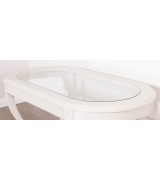 Журнальный стол Disemobel 66 Cristal vainilla цвет белый стеклянная столешница 