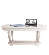 Журнальный стол Disemobel 66 Cristal vainilla цвет белый стеклянная столешница 