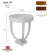 Журнальный стол Disemobel 67 Cristal vainilla цвет белый стеклянная столешница 
