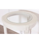 Журнальный стол Disemobel 67 Cristal vainilla цвет белый стеклянная столешница 