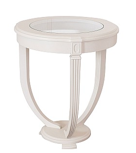 Журнальный стол Disemobel 67 Cristal vainilla цвет белый стеклянная столешница 