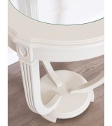 Журнальный стол Disemobel 67 Cristal vainilla цвет белый стеклянная столешница 