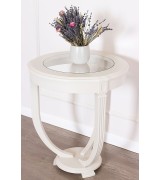 Журнальный стол Disemobel 67 Cristal vainilla цвет белый стеклянная столешница 