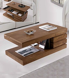 Журнальный стол трансформер Disemobel 142 nogal americano-1 цвет американский орех