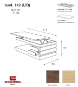 Журнальный стол трансформер Disemobel 142 nogal americano-1 цвет американский орех Журнальный стол трансформер Disemobel 142 nogal americano-1 цвет американский орех