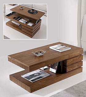 Журнальный стол трансформер Disemobel 160 nogal americano-1 цвет американский орех