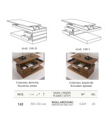 Журнальный стол трансформер Disemobel 160 nogal americano-1 цвет американский орех