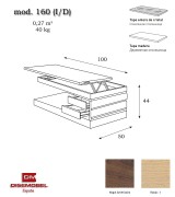 Журнальный стол трансформер Disemobel 160 nogal americano-1 цвет американский орех