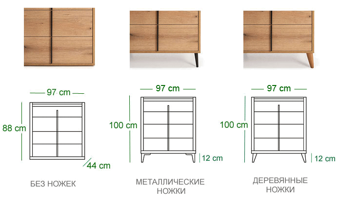 размеры комод Лайн (Line)