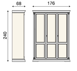 размер шкаф 3-х дверный Palazzo Ducale фабрика Bakokko Италия