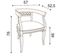 размер кресло Палаццо Дукале 71CI01PL фабрика Bakokko Италия
