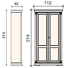 размер шкаф в прихожую 2-х дверный Палаццо Дукале 71BO40 фабрика Prama Италия