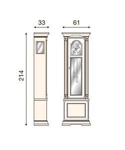 размер часы для гостиной Palazzo Ducale Prama 71BO17 фабрика Bakokko Италия