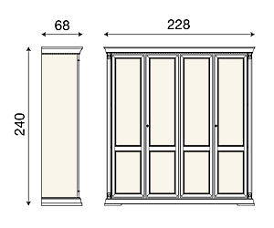 размер шкаф 4-х дверный Palazzo Ducale фабрика Bakokko Италия